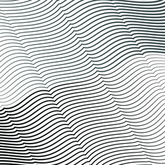 Pattern of grey wavy lines with different directions. Abstract background. Vector illustration.