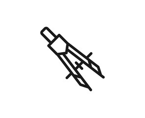 Fototapeta premium Single line icon of compass. High quality vector illustration for design, web sites, internet shops, online books etc. Editable stroke in trendy flat style isolated on white background