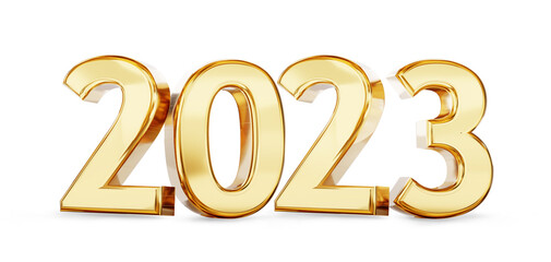 2023 golden symbol bold letters 3d-illustration