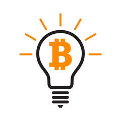 light bulb with Bitcoin