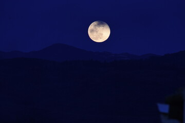 Beautiful full moon in corfu island, Greece