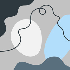 Modern abstract background drawn by hand. Square vector illustration.