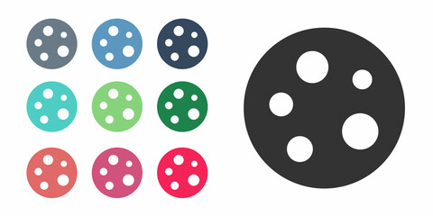 Black Moon icon isolated on white background. Set icons colorful. Vector