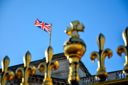 Union jack flag at Buckingham palace