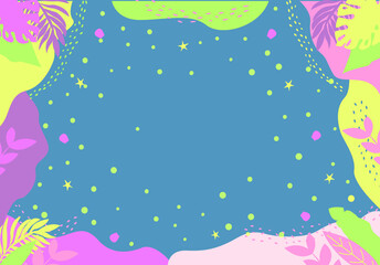  pastel background with leaves and stars