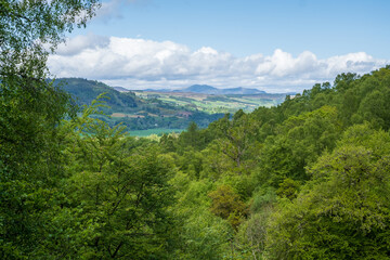 The picturesque Bolfracks garden, located in the Tay Valley hills near Aberfeldy, Perthshire, Highlands of Scotland, UK.
