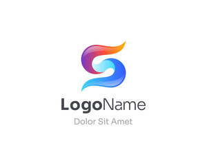Fototapeta na wymiar Abstract colorful letter s logo.