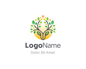 Abstract colorful natural deer logo.