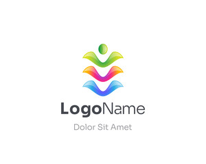Creative colorful people logo gradient.