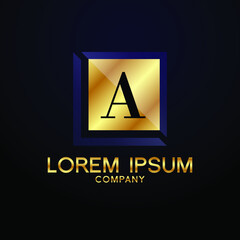 luxury Letter A logo Alphabet logotype  gold vector design