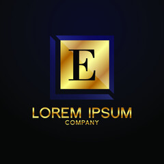 luxury Letter E logo Alphabet logotype  gold vector design
