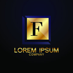 luxury Letter F logo Alphabet logotype  gold vector design