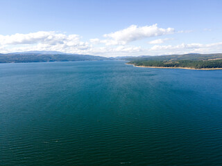 Fototapeta na wymiar Aerial view of Iskar Reservoir, Bulgaria