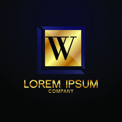 luxury Letter W logo Alphabet logotype  gold vector design