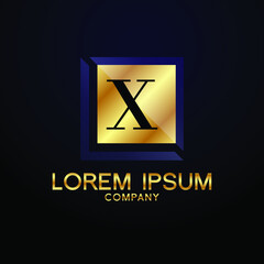 luxury Letter X logo Alphabet logotype  gold vector design