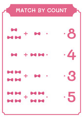 Match by count of Ribbon, game for children. Vector illustration, printable worksheet
