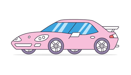 Pink luxury speed race coupe sports car isolated vector