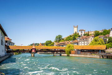 Fototapeta na wymiar Spreuerbrücke, Luzern, Vierwaldstättersee, Schweiz 