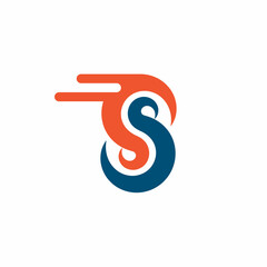 fast  S letter design icon  vector