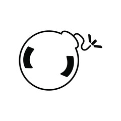 bomb icon. Emoji illustration. flat black icon.