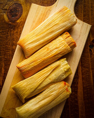 Cheese and chicken tamales