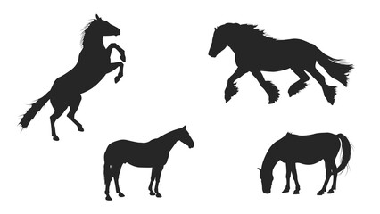 Set Of Horse Silhouettes