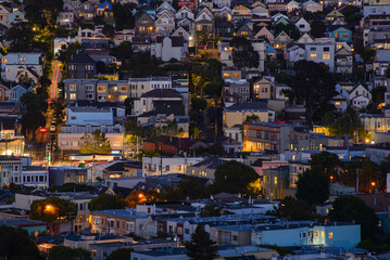 San Francisco landmark typical residential view of rolling hills view which can be used as a...