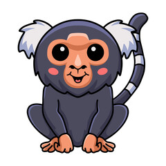 Obraz premium Cute pygmy marmoset monkey cartoon