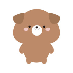 かわいいイヌの二頭身全身アイコン　イラスト素材