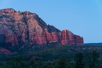 Fototapeta na wymiar Beautiful red rocks in Sedona, Arizona illuminated at sunset