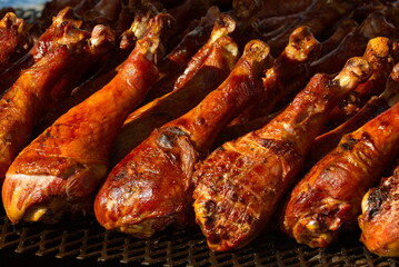 Turkey legs on grill