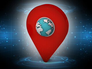 3d illustration navigation and globe abstract