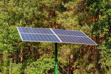 Solar panel in the forest