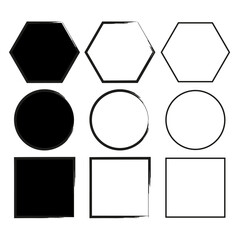 Frame brush. Black frame brush in modern style. Edge frame. Vector illustration. Stock image. 