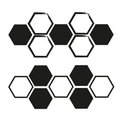 brush pattern hexagons honeycomb. Abstract texture. Vector illustration. stock image.