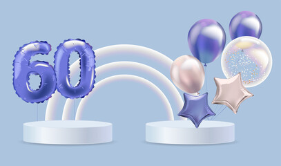 Realistic sale background with balloons. © NanamiOu