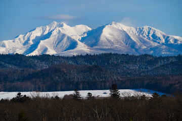 Winter view of Mount Shari covered in snow, Hokkaido, Japan