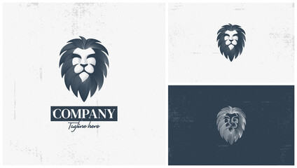 Lion face logo with effect line detail