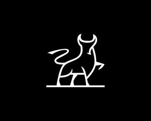 Animal logo with bull outline design