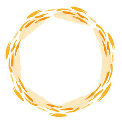 オレンジ色の水彩の丸　ベクターイラスト