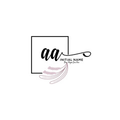 Letter AA, Beauty and fashion logo design vector, Beautiful logotype collection