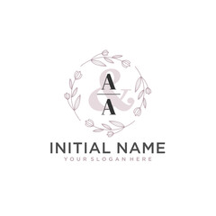 Initial letter AA beauty handwriting logo vector