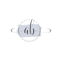 AB Initial handwriting logo vector. Hand lettering for designs.