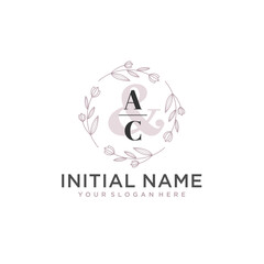 Fototapeta premium Initial letter AC beauty handwriting logo vector