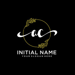 AC Initial handwriting logo vector. Hand lettering for designs.