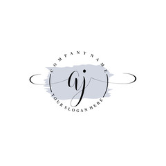 AJ Initial handwriting logo vector. Hand lettering for designs.