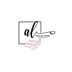 Letter AL, Beauty and fashion logo design vector, Beautiful logotype collection