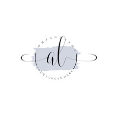 AL Initial handwriting logo vector. Hand lettering for designs.