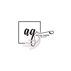 Letter AQ, Beauty and fashion logo design vector, Beautiful logotype collection