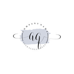 AQ Initial handwriting logo vector. Hand lettering for designs.